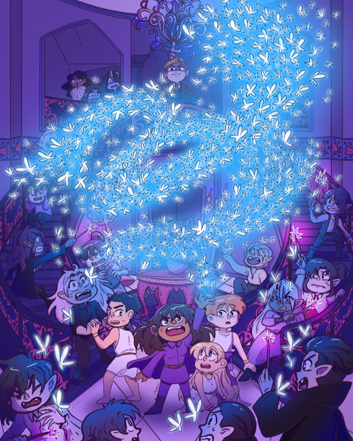 &quot;Butterflies.&quot; Commissioned by Raymond Vollmond. This piece features characters from his novel, &quot;Catarina Freytas y la revelación de las arcanas.&quot;