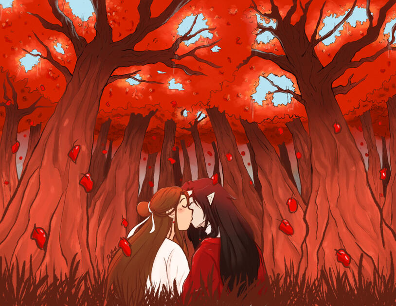 &quot;Under The Maple Trees,&quot; featuring characters from MXTX&#39;s novel, &quot;Tian Guan Ci Fu&quot;